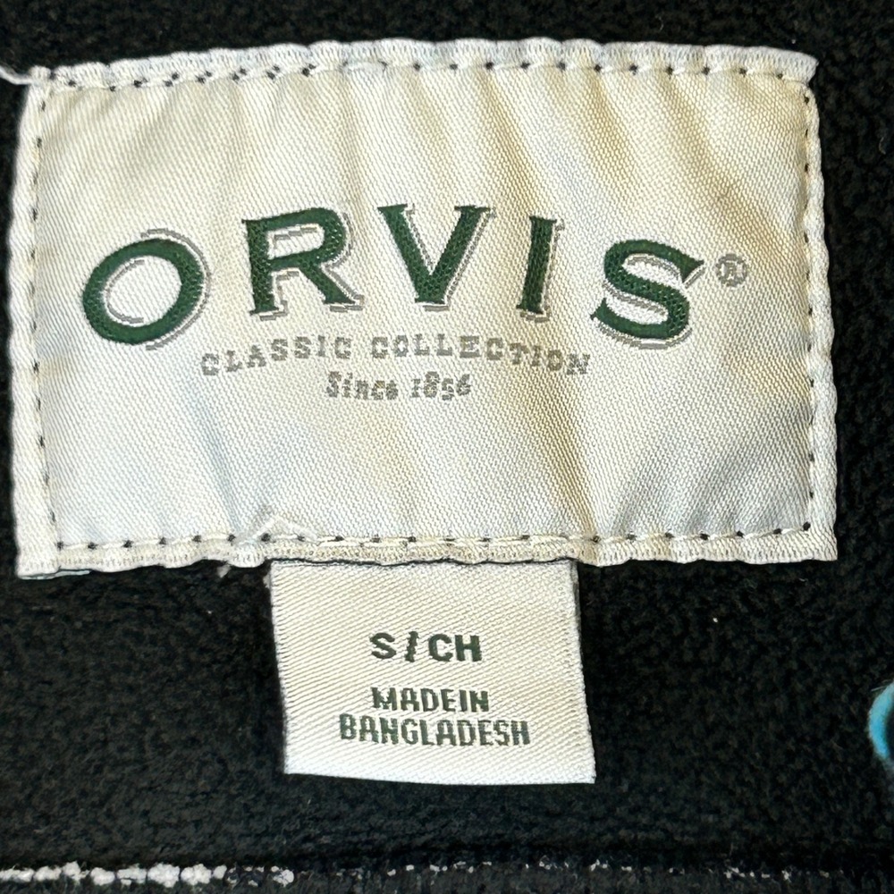 Orvis Shacket Mens S Black White Buffalo Plaid Fleece Lined Snap Front - Picture 5 of 8